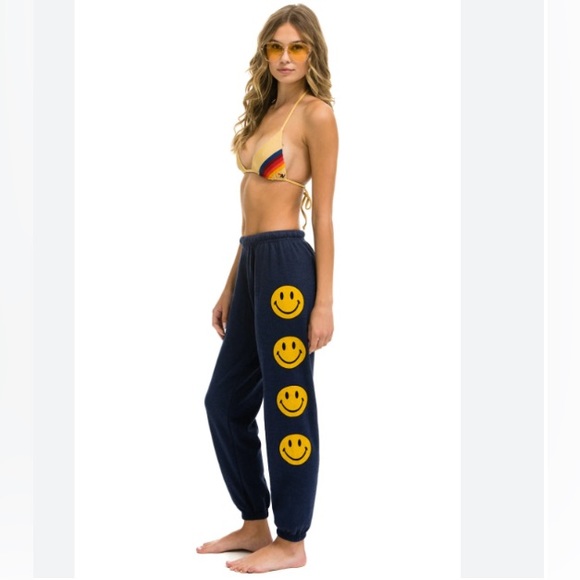 Aviator Nation Navy Smiley 2 Sweatpants